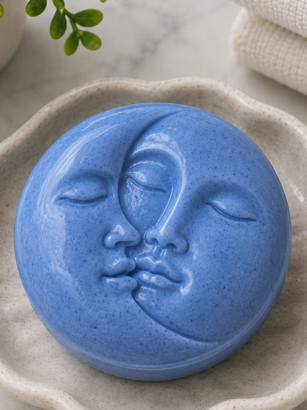 Jasmine soap Moon Face shimmer 5oz 3x3in shea butter coconut oil based - Picture 2 of 2